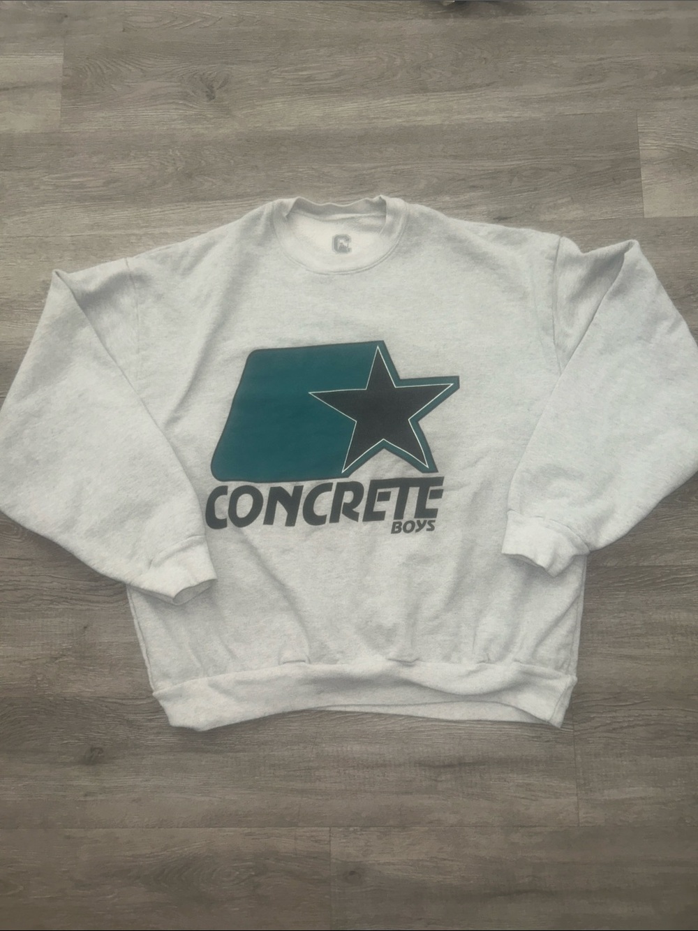 Lil Yachty White Crewneck Sweatshirt with Teal & Black Graphic